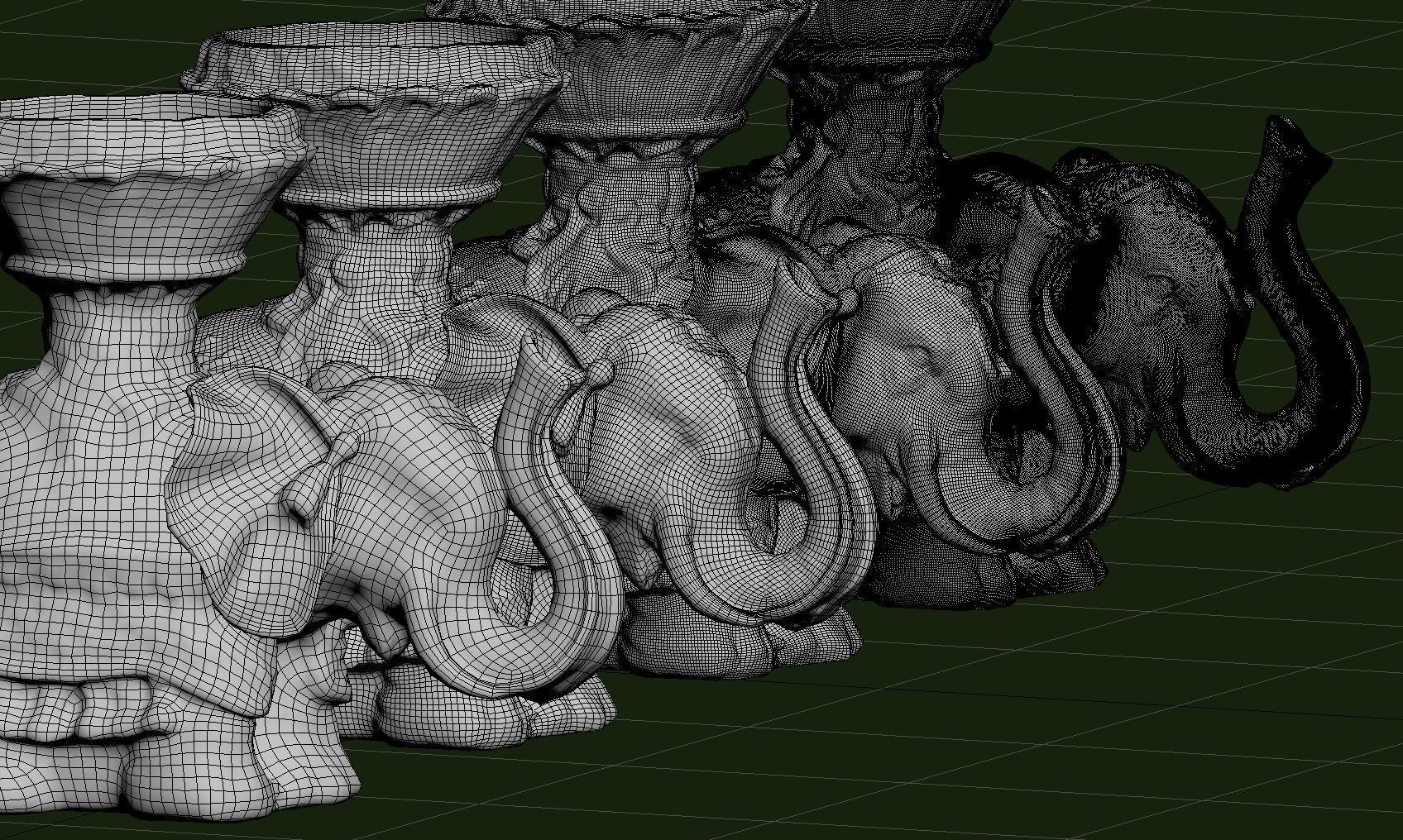 Indian Elephant Low-poly 3D model_23