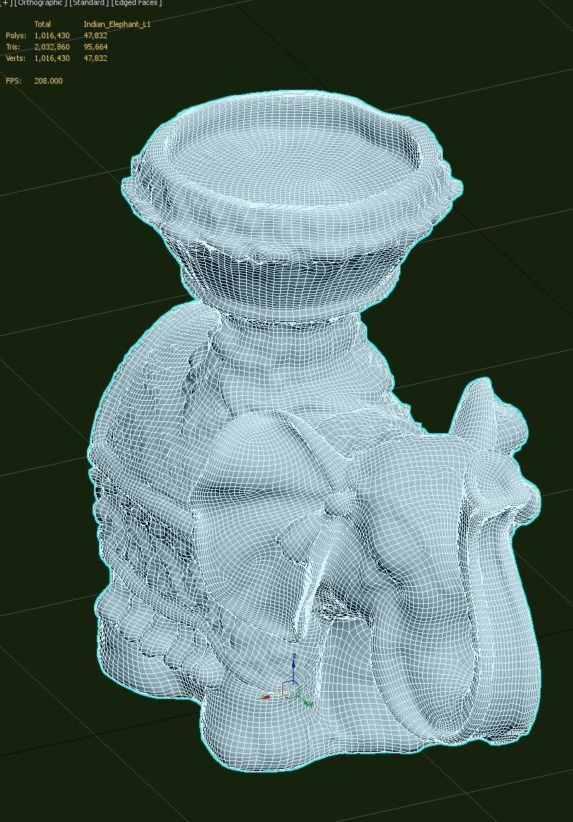 Indian Elephant Low-poly 3D model_26