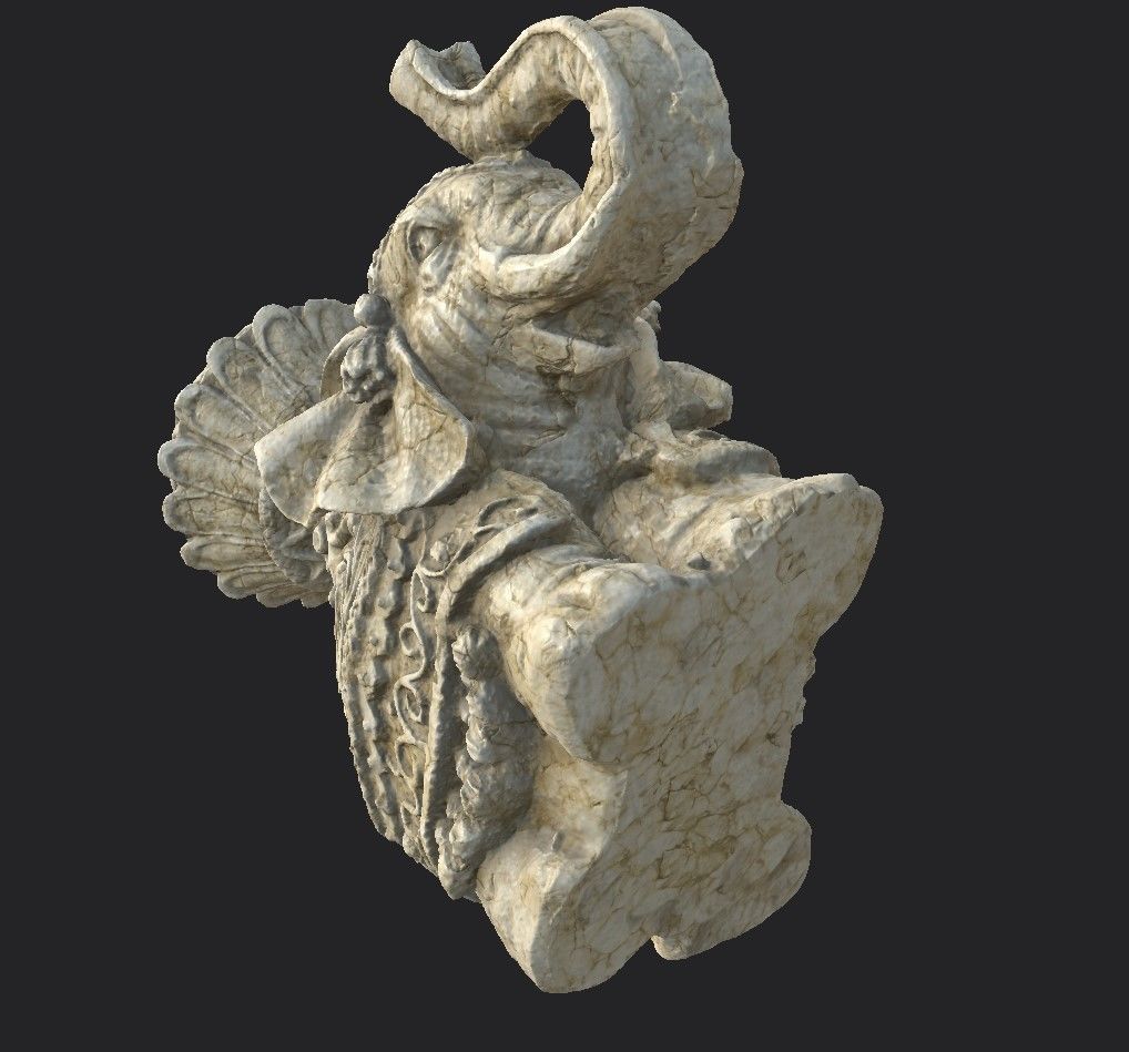 Indian Elephant Low-poly 3D model_5