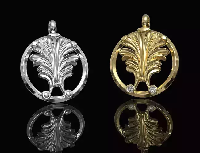 Vintage Leaf pendant 3D print model