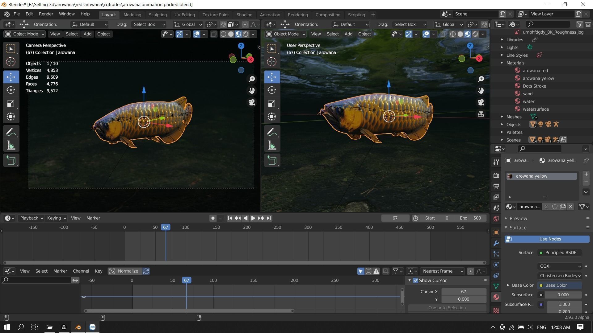 Arowana dragon fish Low-poly 3D model_23