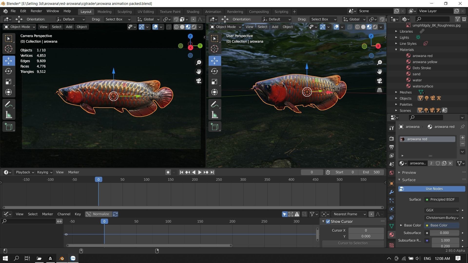 Arowana dragon fish Low-poly 3D model_22