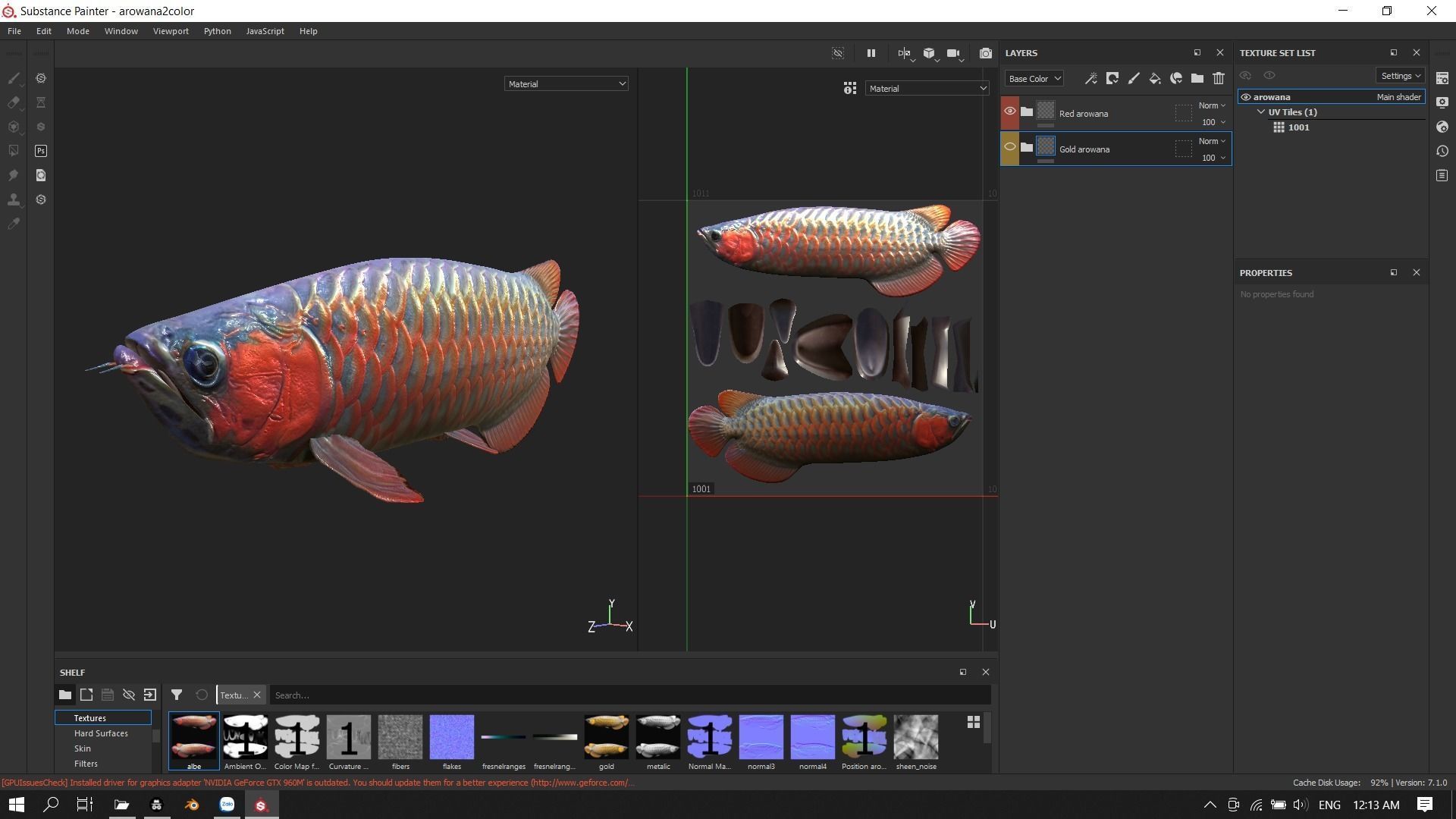 Arowana dragon fish Low-poly 3D model_21