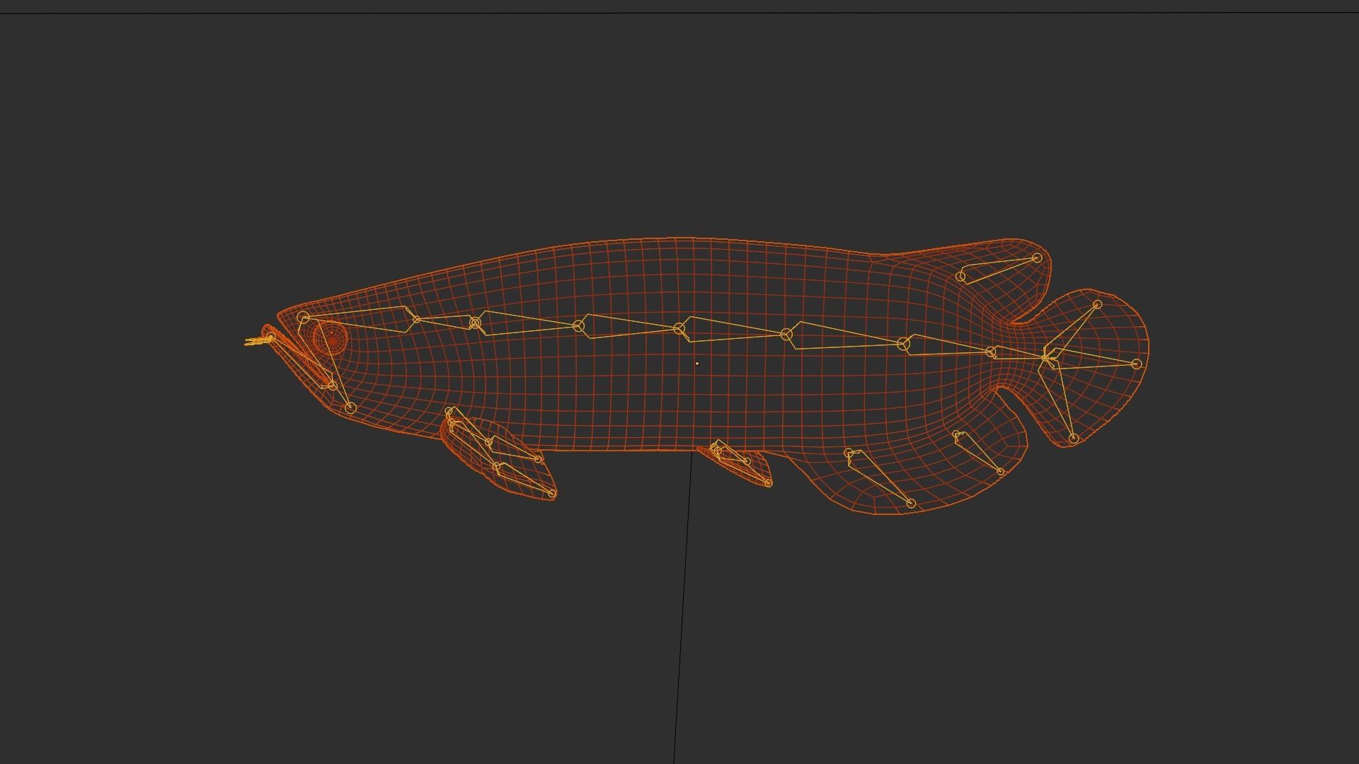 Arowana dragon fish Low-poly 3D model_19