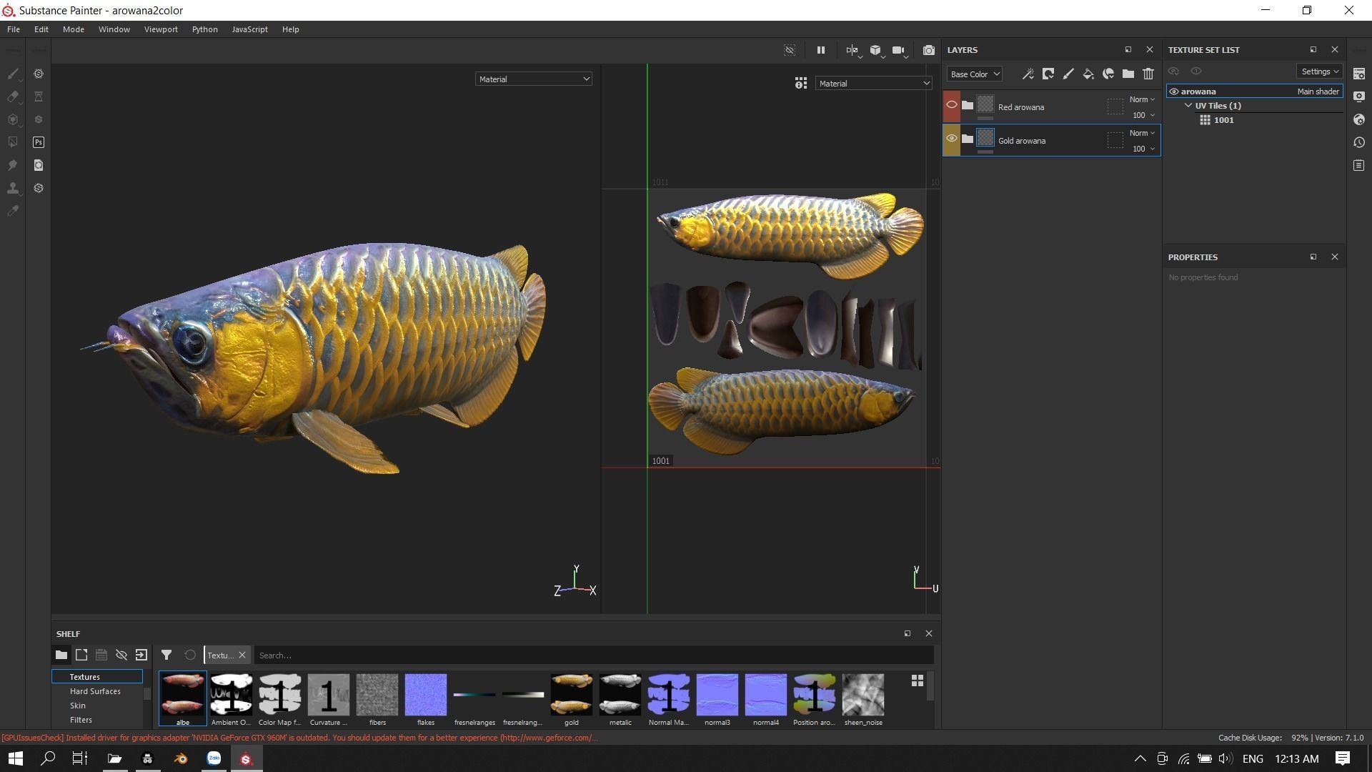 Arowana dragon fish Low-poly 3D model_20