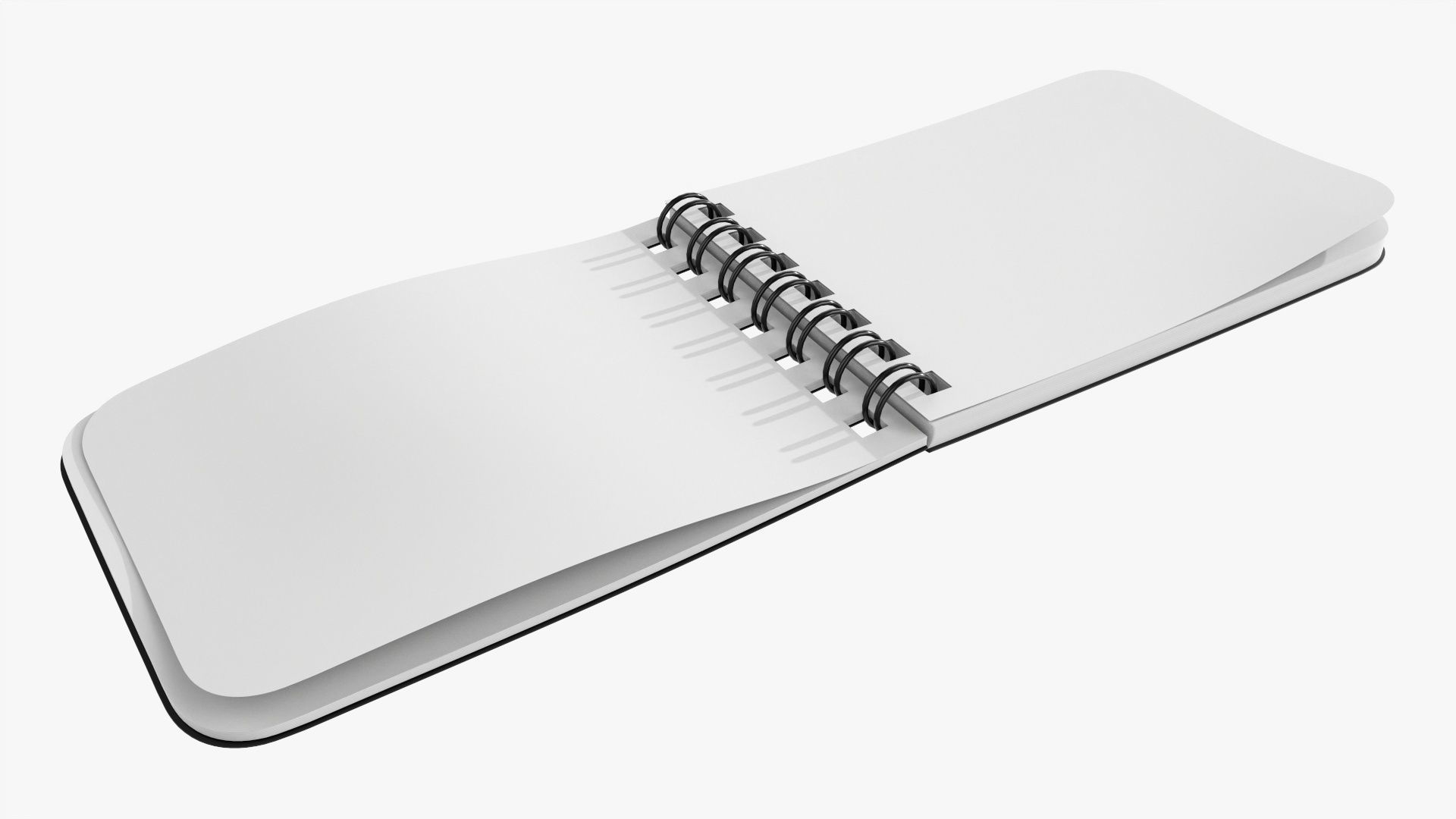 Notebook pad with spiral 04 opened 3D model_2
