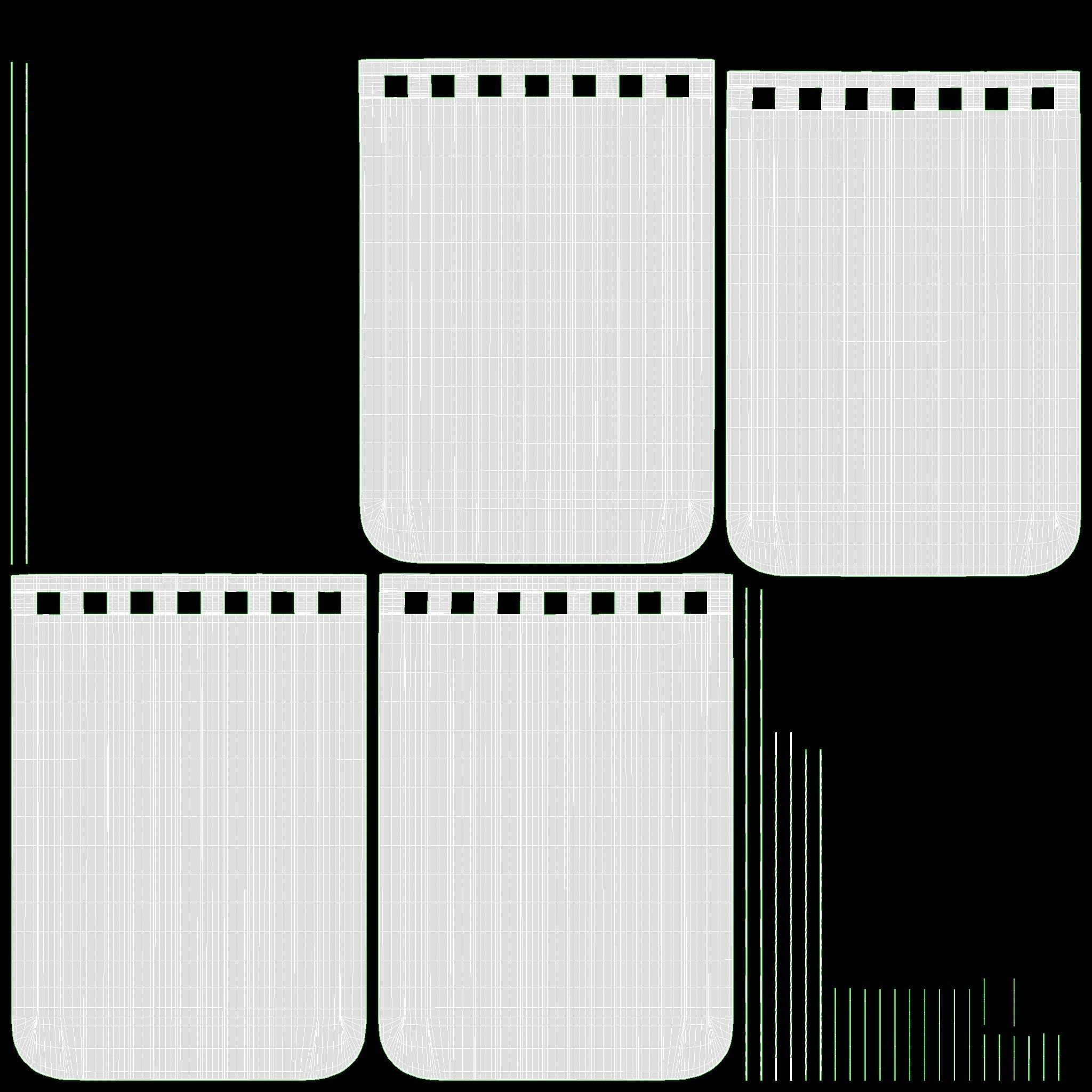 Notebook pad with spiral 04 opened 3D model_13