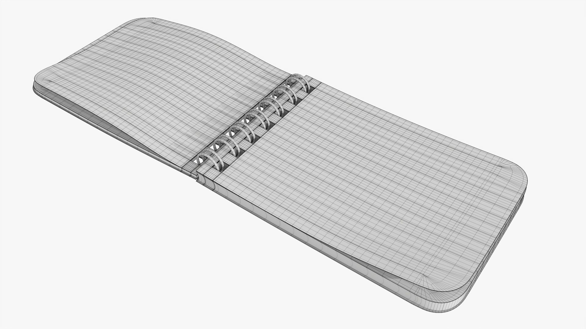 Notebook pad with spiral 04 opened 3D model_7