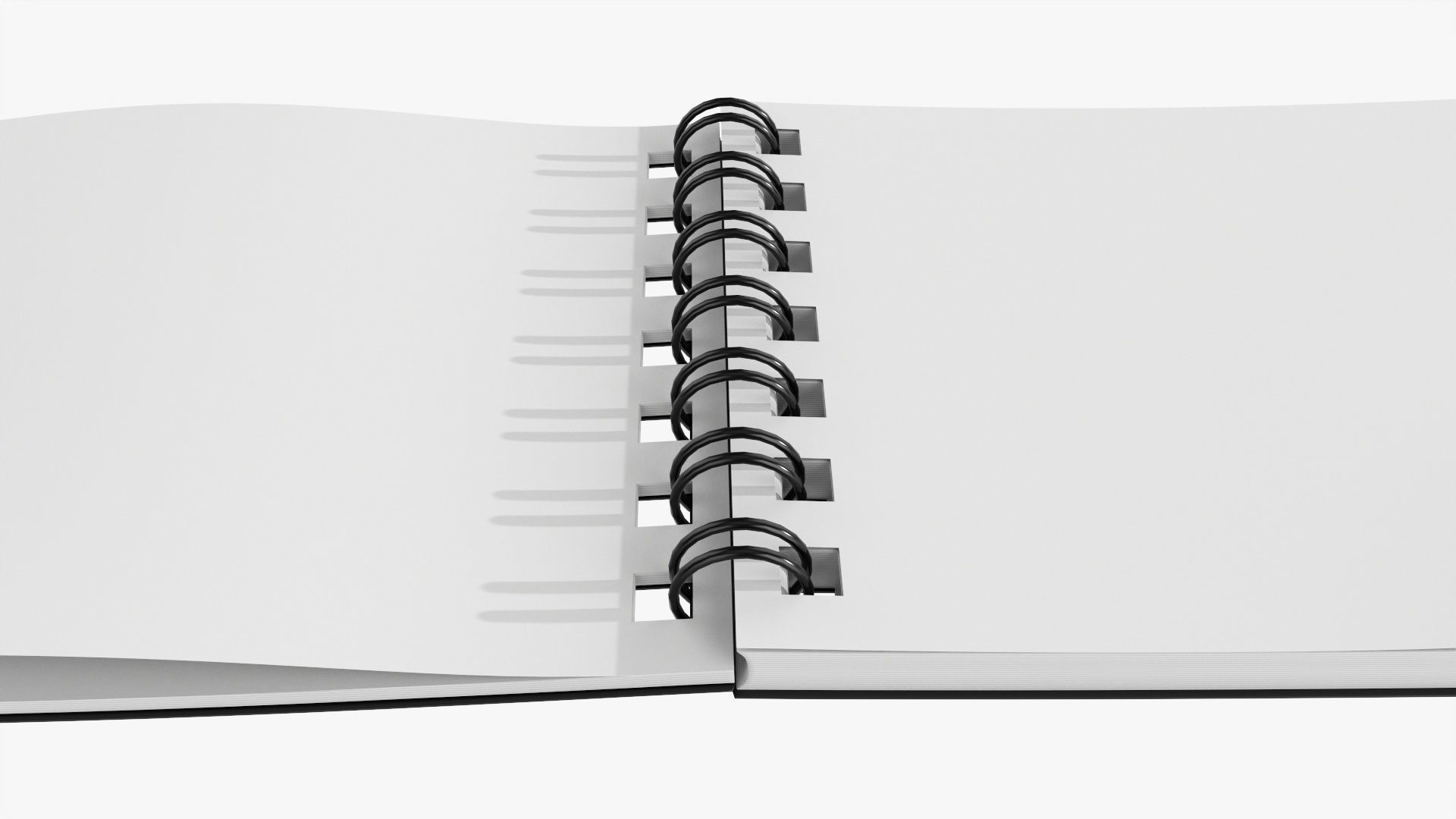 Notebook pad with spiral 04 opened 3D model_4