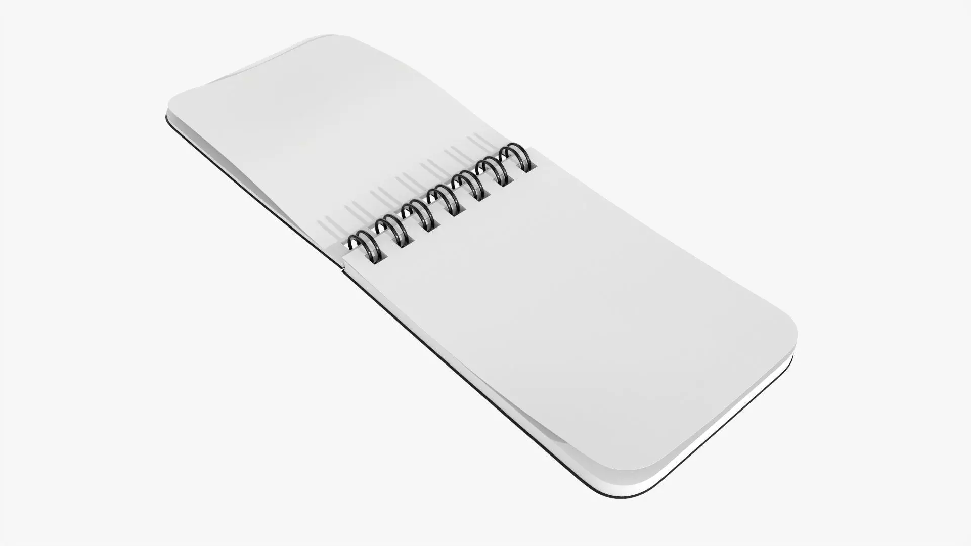 Notebook pad with spiral 04 opened 3D model_0