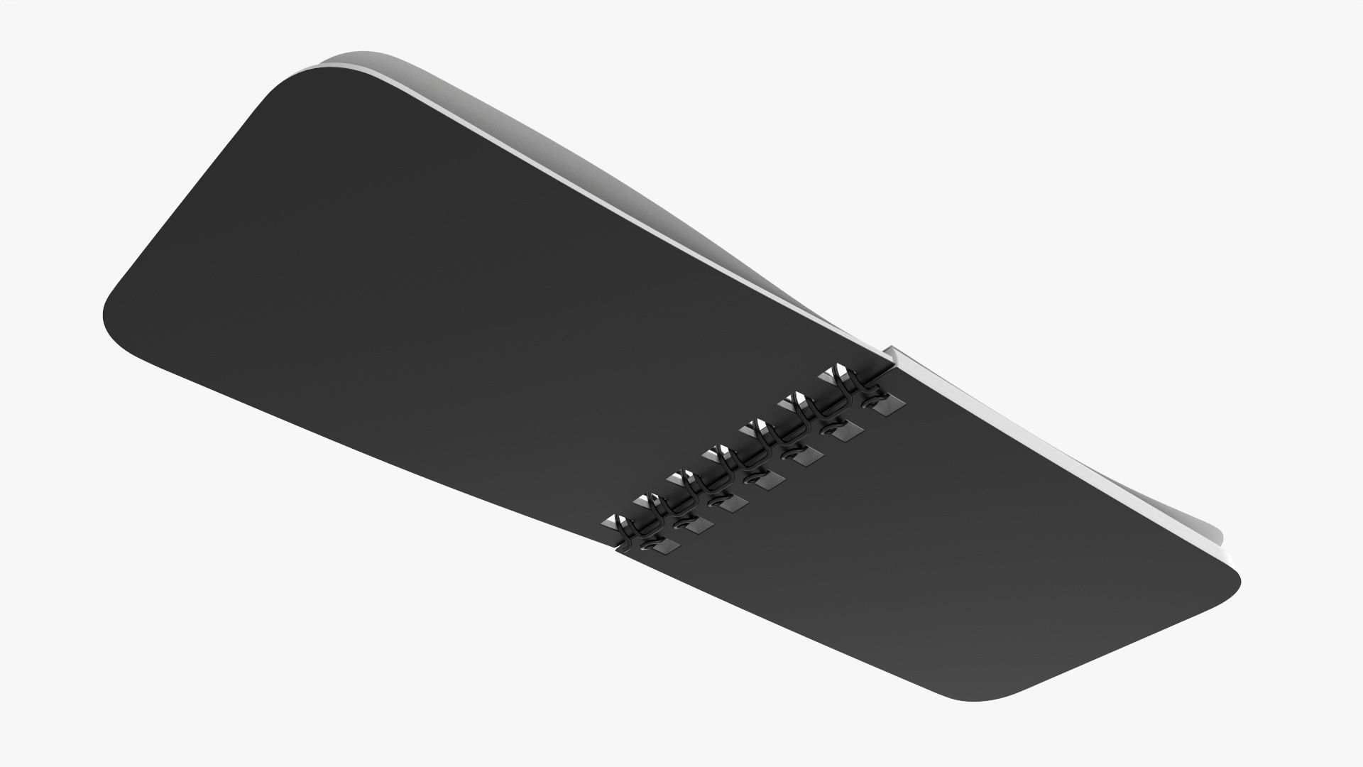 Notebook pad with spiral 04 opened 3D model_3