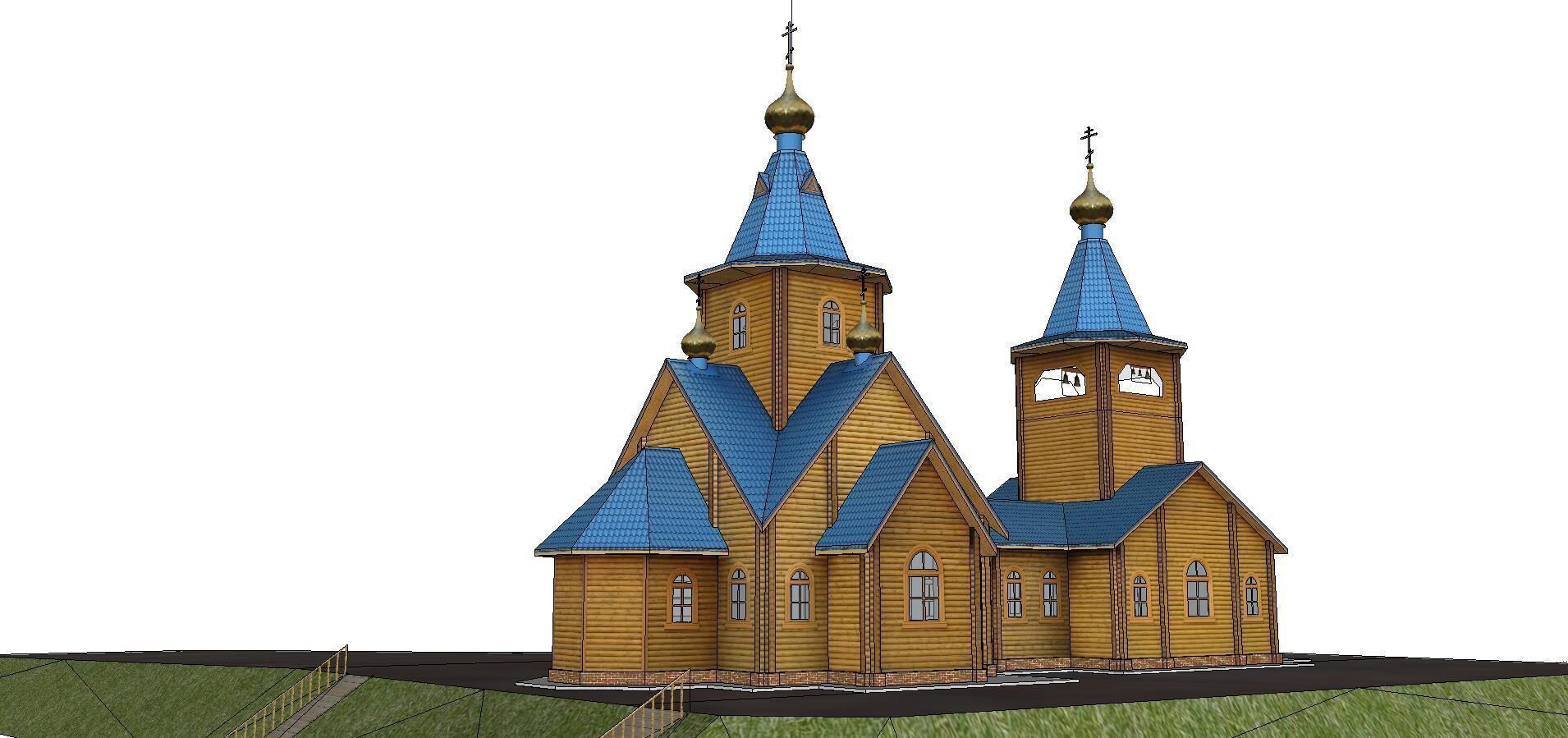 Architecture-Religion-God-Culture-Temple-026 church on hill 3D model_2
