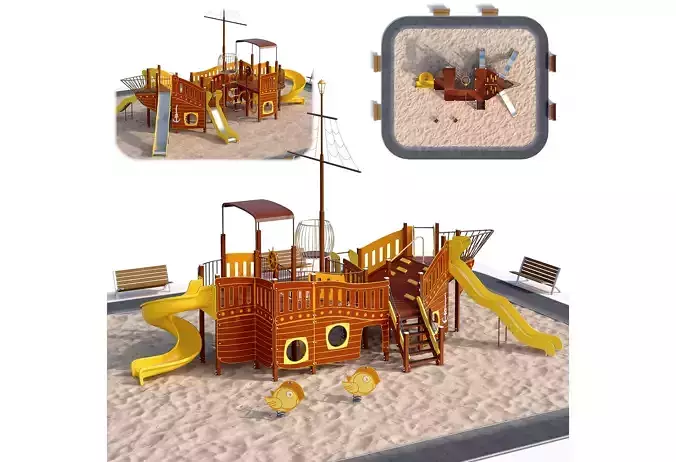 Children playground sea schooner