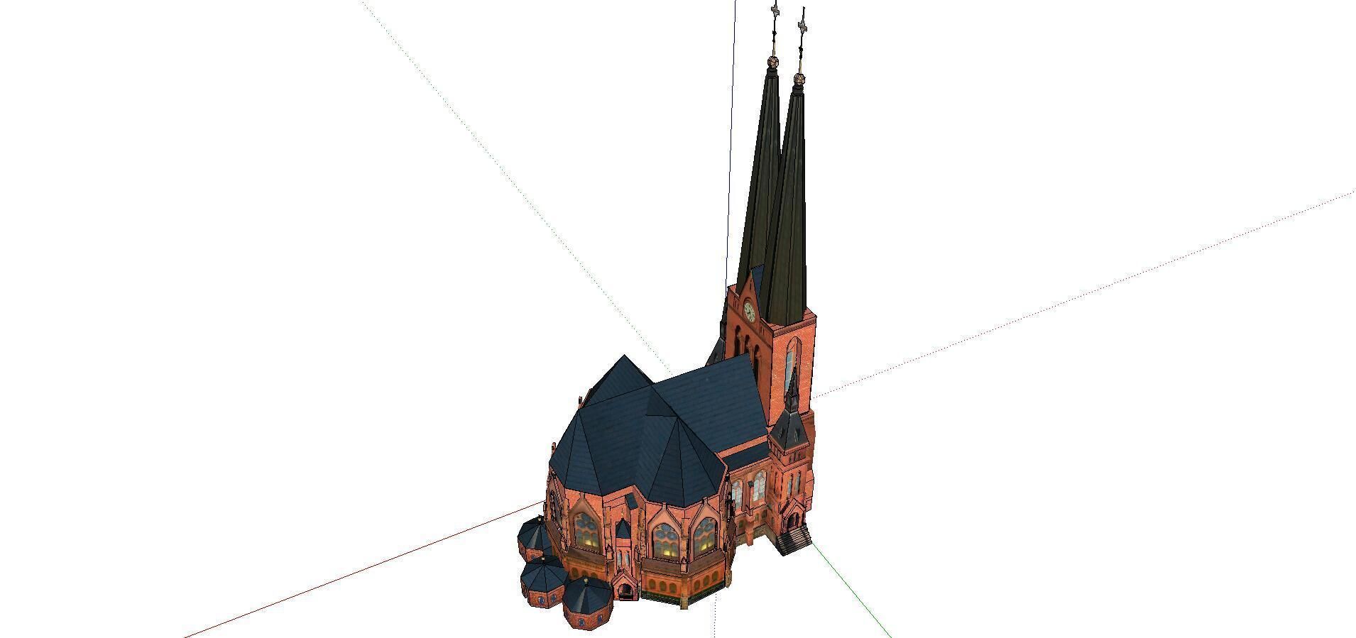 Architecture-Religion-God-Culture-Temple-032 church with two ... 3D model_2