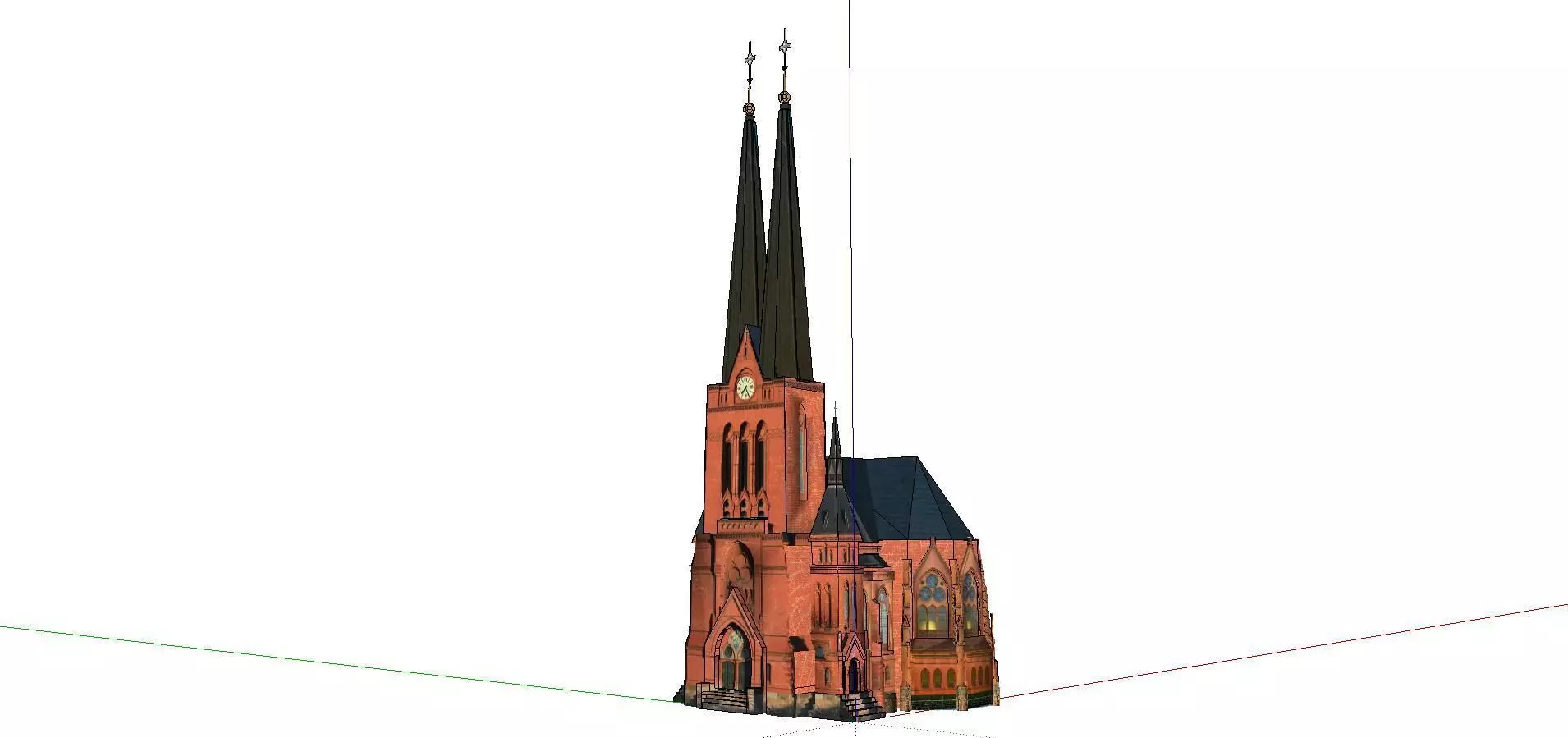 Architecture-Religion-God-Culture-Temple-032 church with two ... 3D model_0