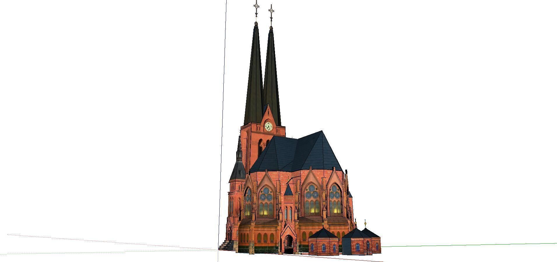 Architecture-Religion-God-Culture-Temple-032 church with two ... 3D model_1
