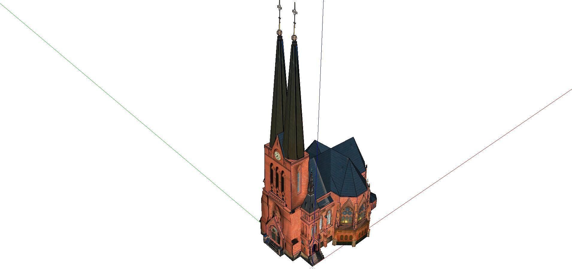 Architecture-Religion-God-Culture-Temple-032 church with two ... 3D model_4