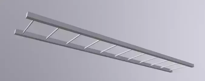 low-poly ladder 3D model hanging in air