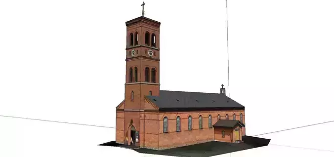 Architecture-Religion-God-Culture-Temple-039 church with steeple 3D model