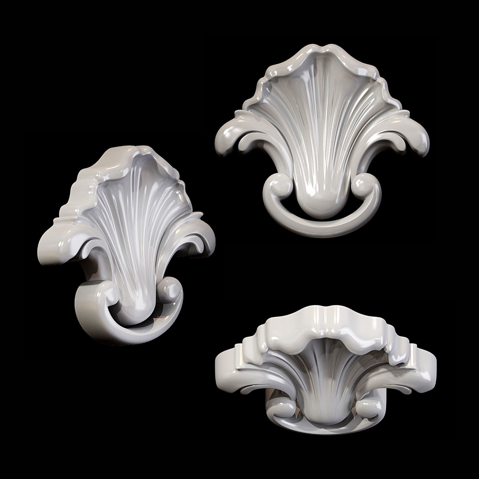 Classic carved 056 3D model_4