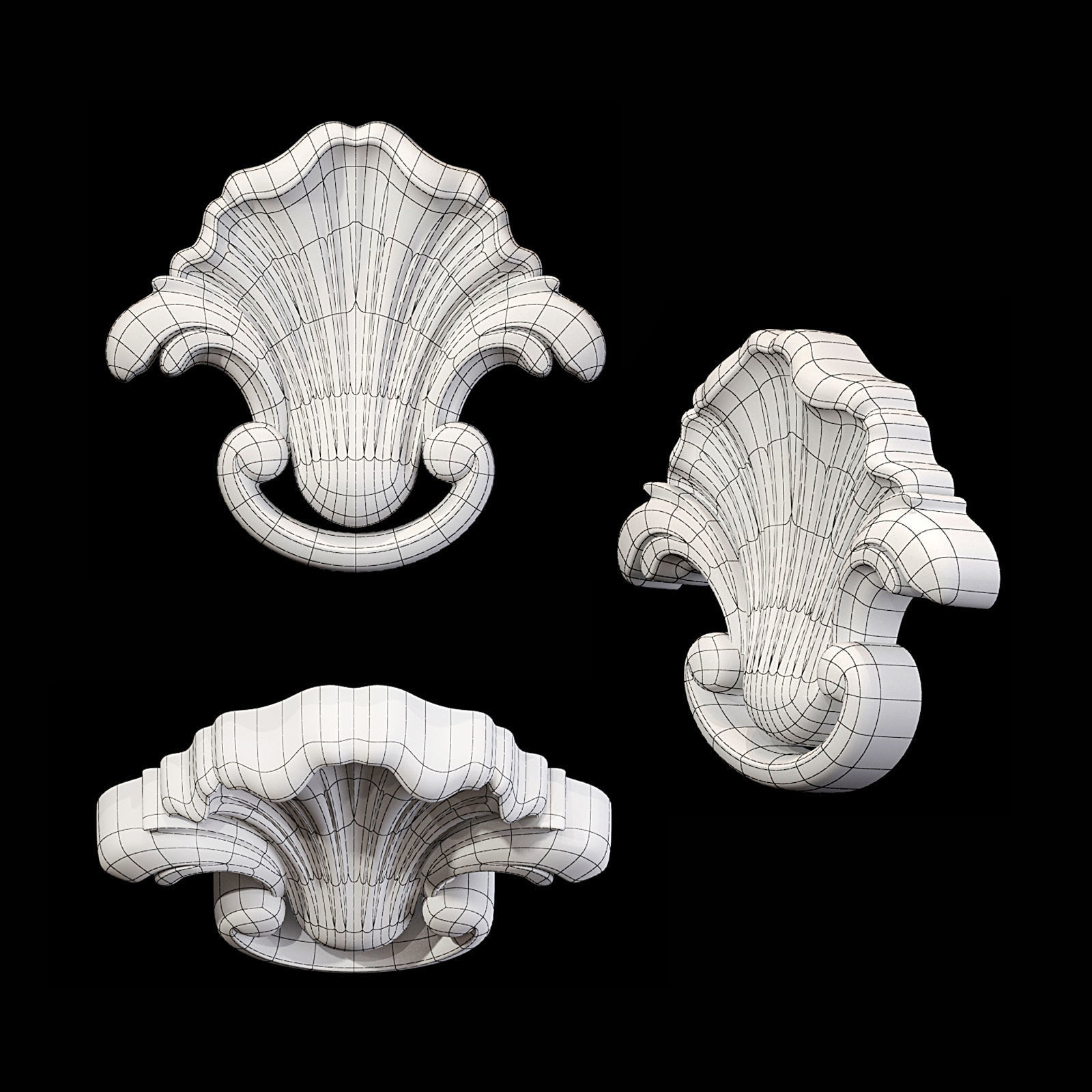 Classic carved 056 3D model_5