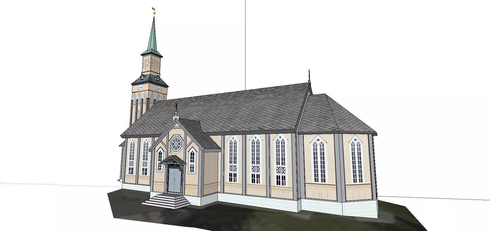 Architecture-Religion-God-Culture-Temple-048 church with steeple 3D model