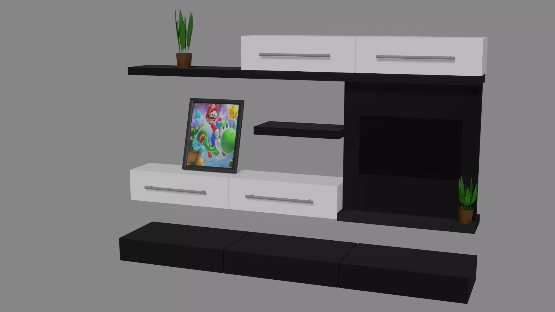 furniture shelf Free low-poly 3D model