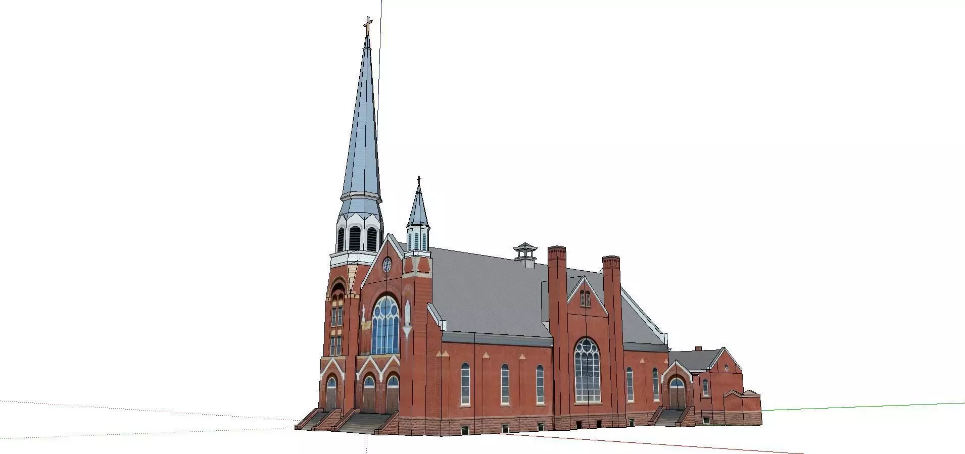 Architecture-Religion-God-Culture-Temple-052 church with steeple 3D model_0