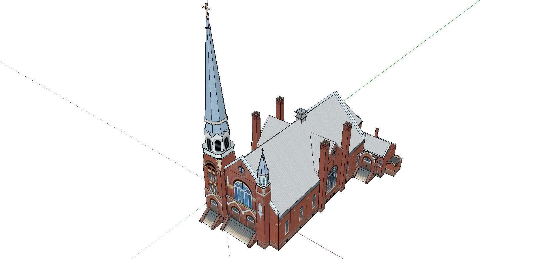 Architecture-Religion-God-Culture-Temple-052 church with steeple 3D model_4