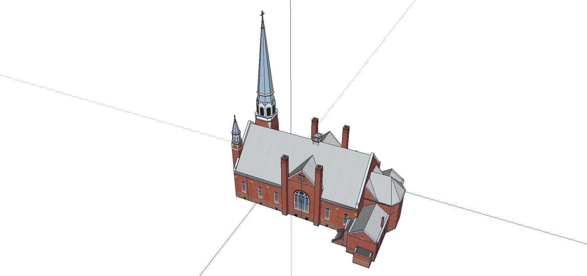 Architecture-Religion-God-Culture-Temple-052 church with steeple 3D model_3