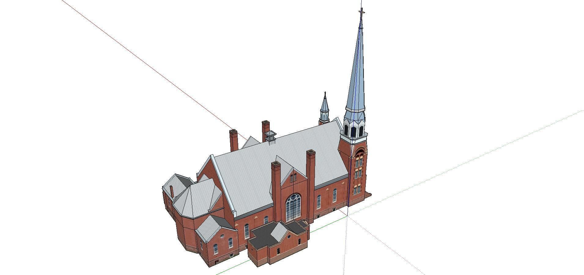 Architecture-Religion-God-Culture-Temple-052 church with steeple 3D model_2