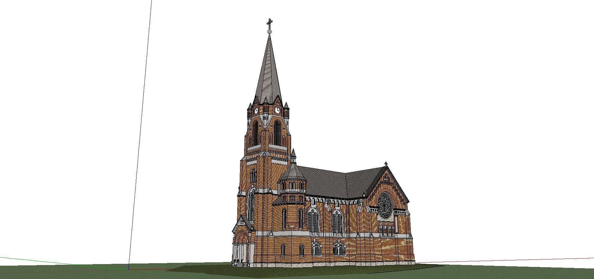 Architecture-Religion-God-Culture-Temple-061 church with steeple 3D model_1