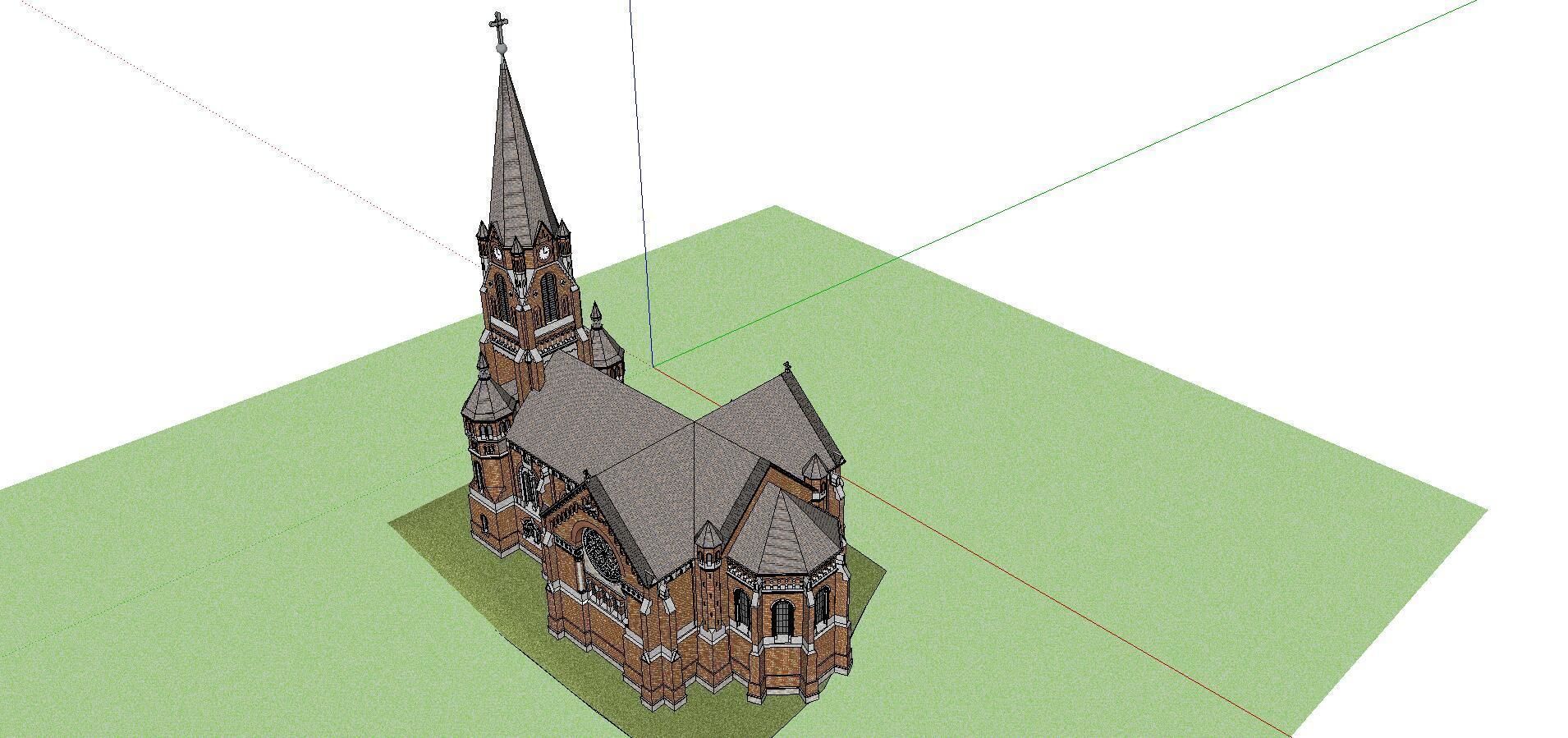 Architecture-Religion-God-Culture-Temple-061 church with steeple 3D model_2