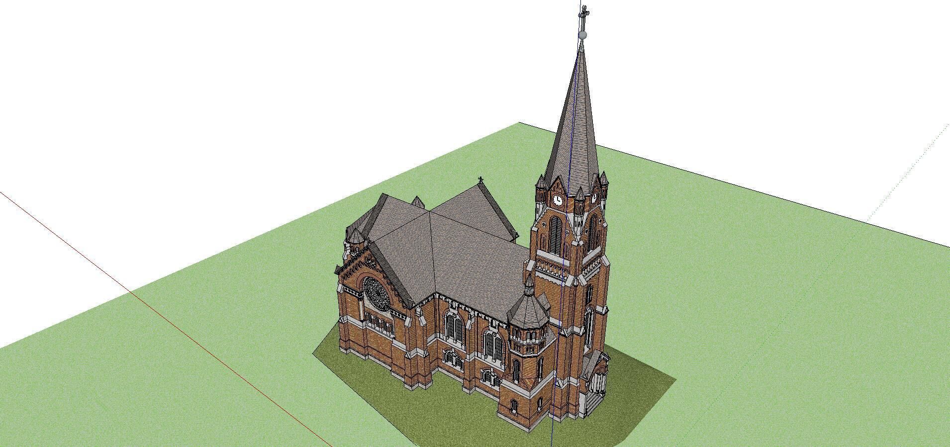 Architecture-Religion-God-Culture-Temple-061 church with steeple 3D model_4