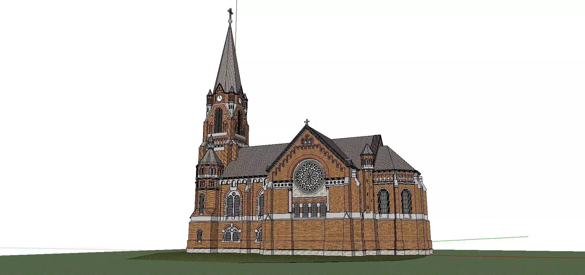 Architecture-Religion-God-Culture-Temple-061 church with steeple 3D model_0
