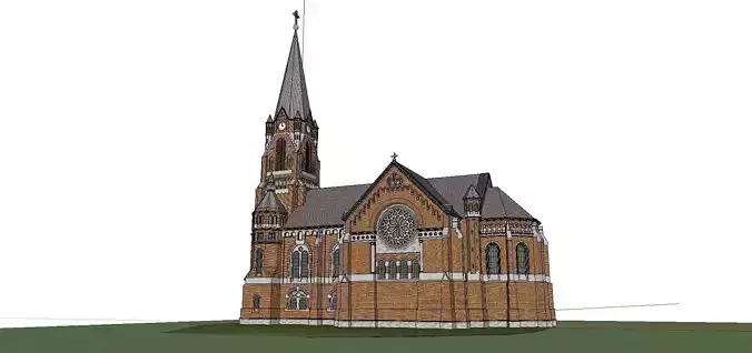 Architecture-Religion-God-Culture-Temple-061 church with steeple 3D model