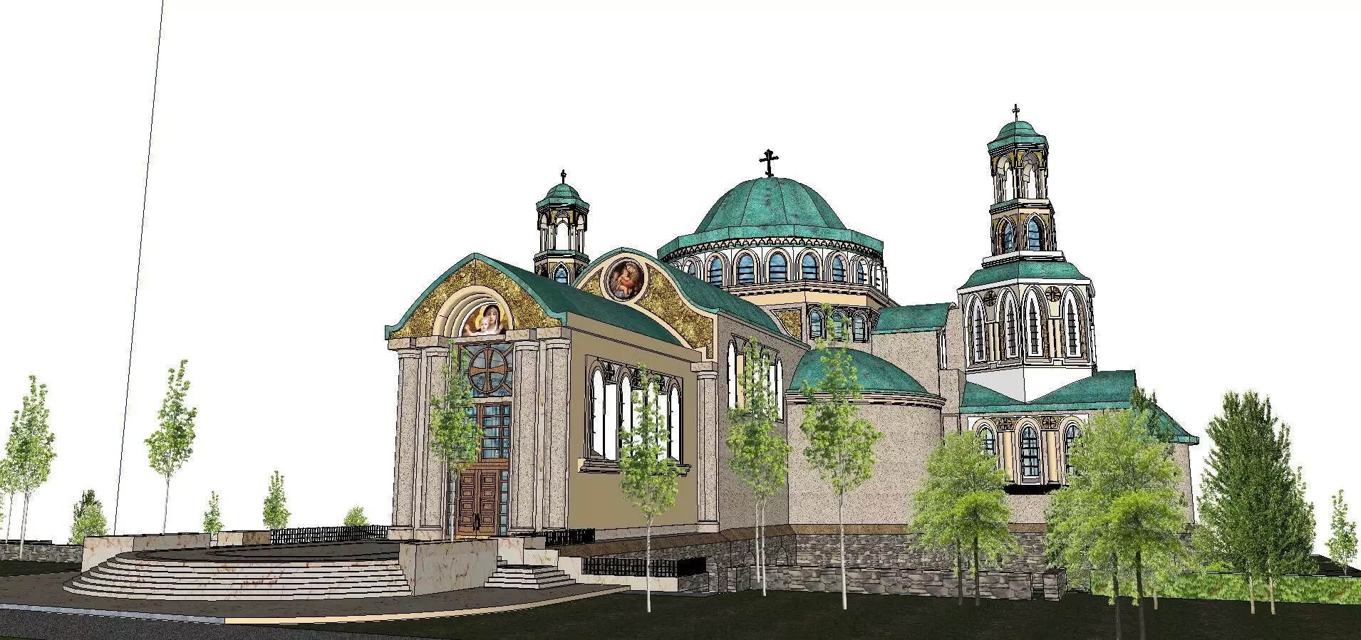 Architecture-Religion-God-Culture-Temple-062 church with dome... 3D model_0
