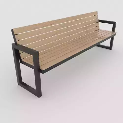 Modern Outdoor Bench steel and wood