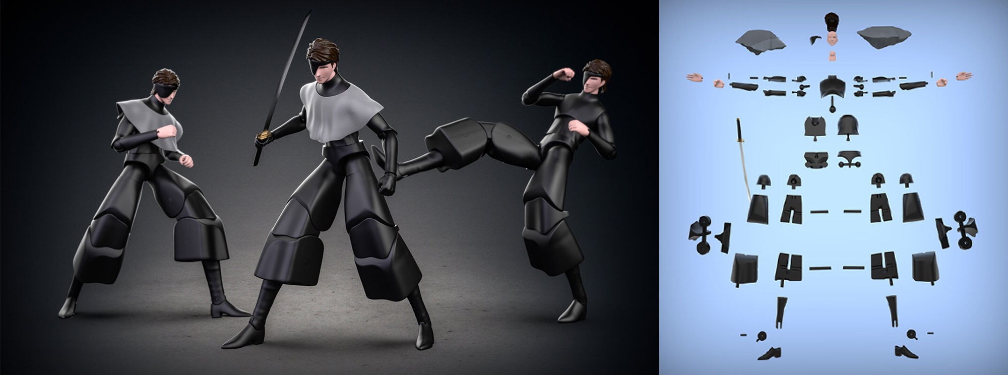 Sosuke Aizen Action Figure 3D print model_3