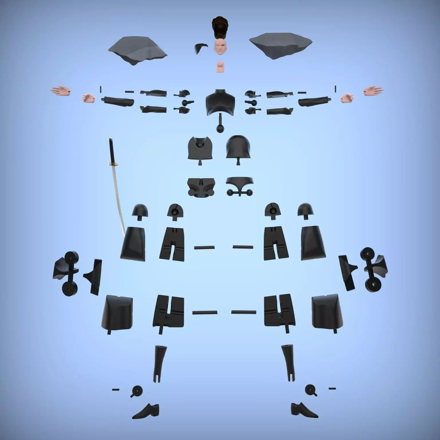 Sosuke Aizen Action Figure 3D print model_0