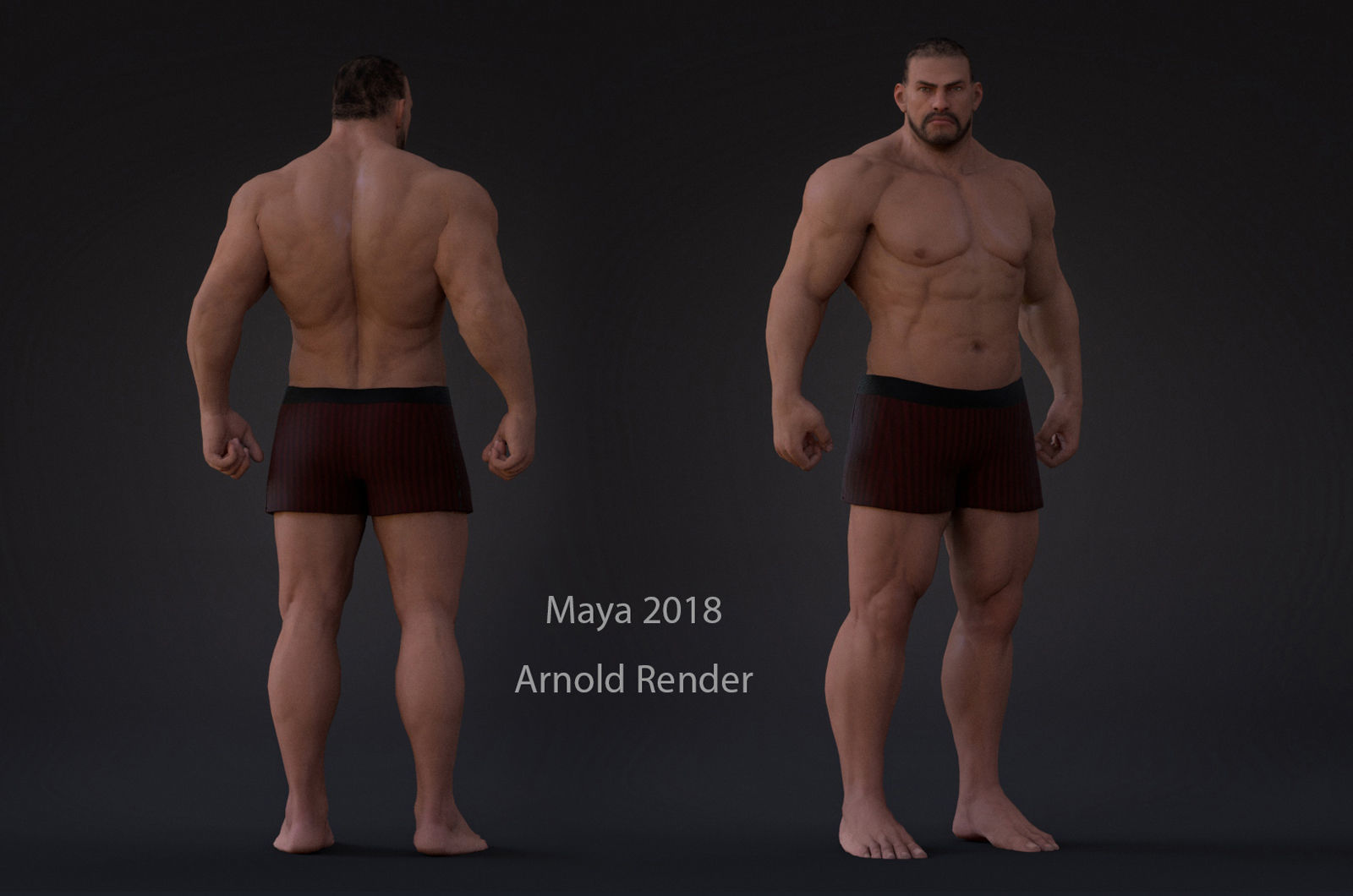 Male Base Heavy Rig Low-poly 3D model_8