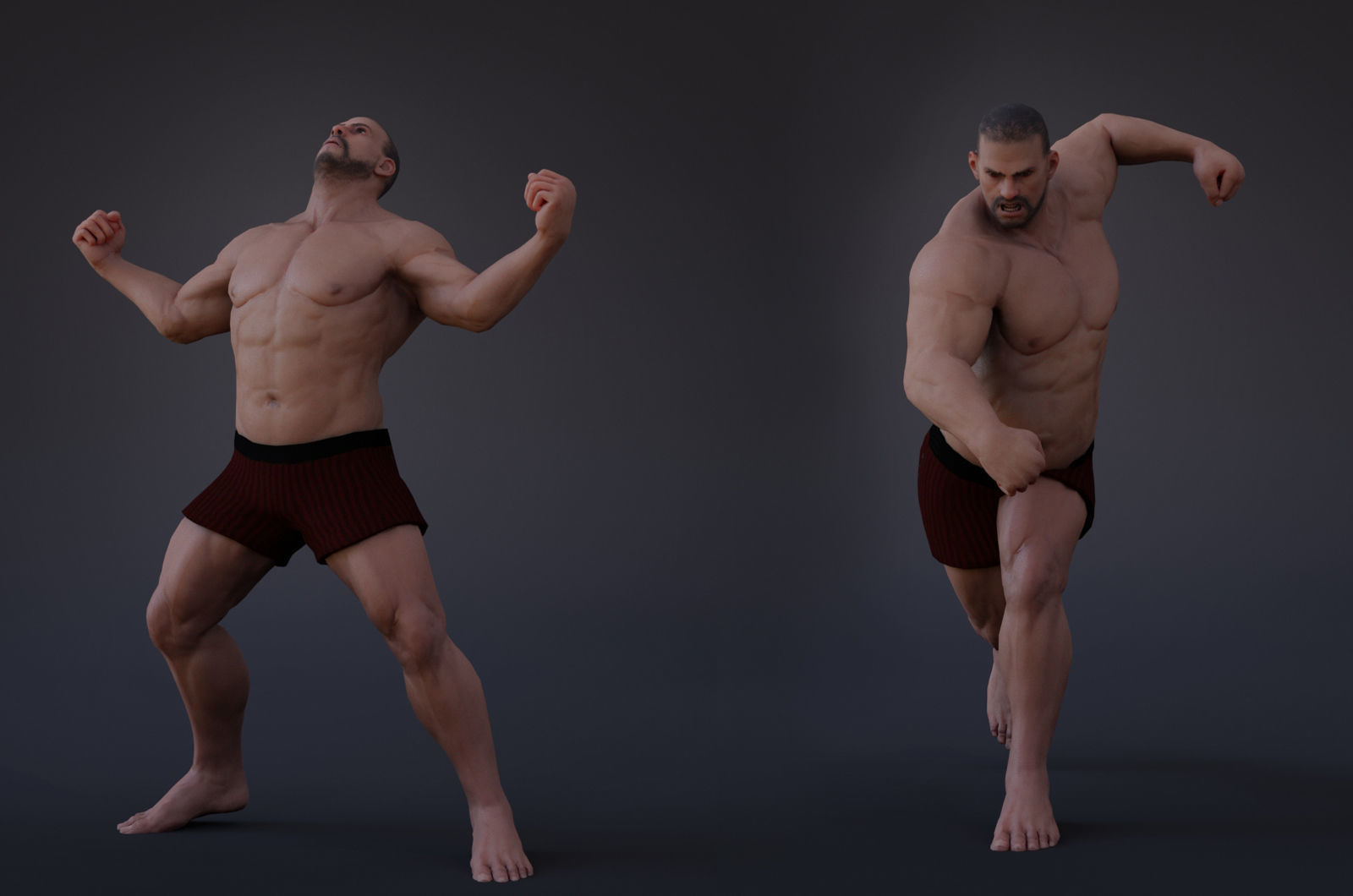 Male Base Heavy Rig Low-poly 3D model_4