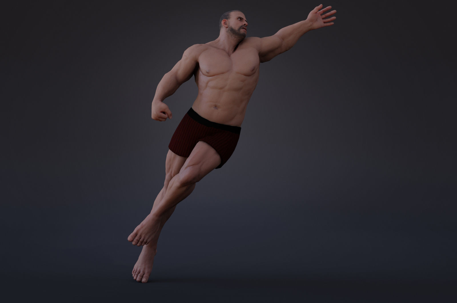 Male Base Heavy Rig Low-poly 3D model_6