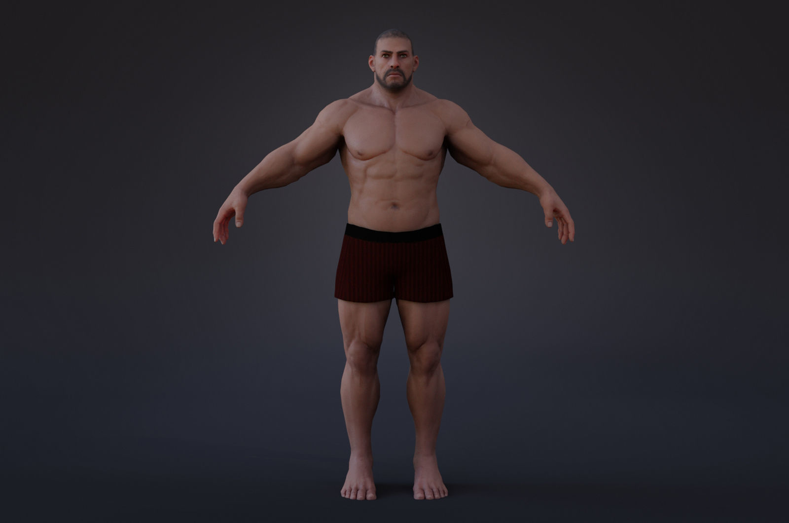 Male Base Heavy Rig Low-poly 3D model_7