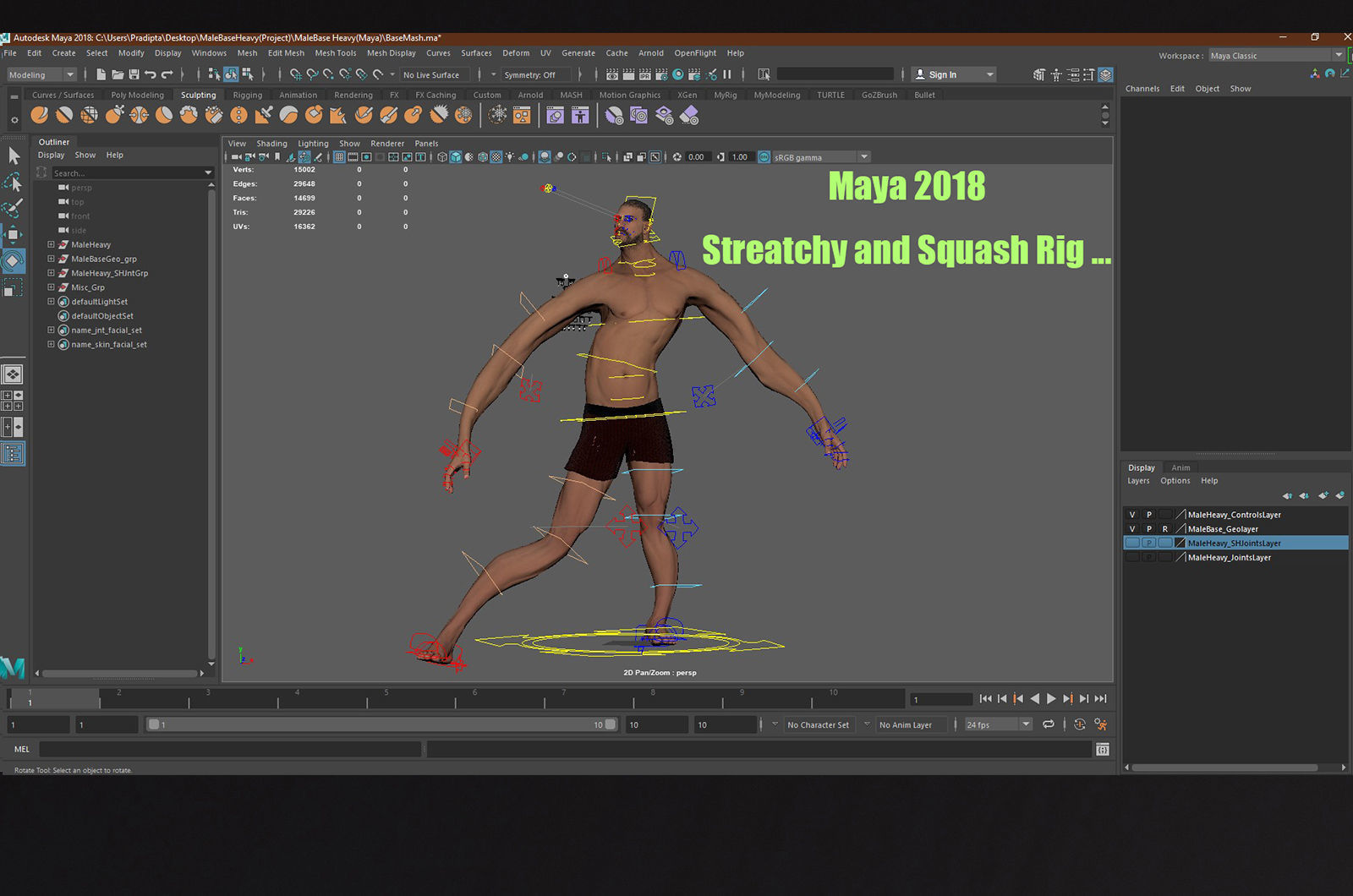Male Base Heavy Rig Low-poly 3D model_29