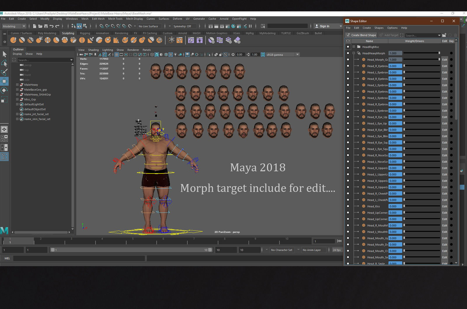 Male Base Heavy Rig Low-poly 3D model_27