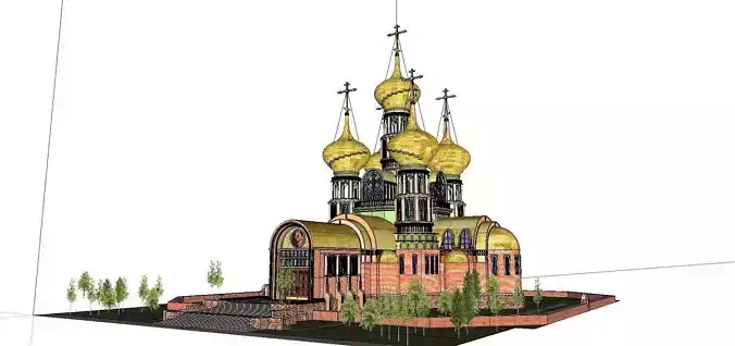 Architecture-Religion-God-Culture-Temple-067 church with golden domes