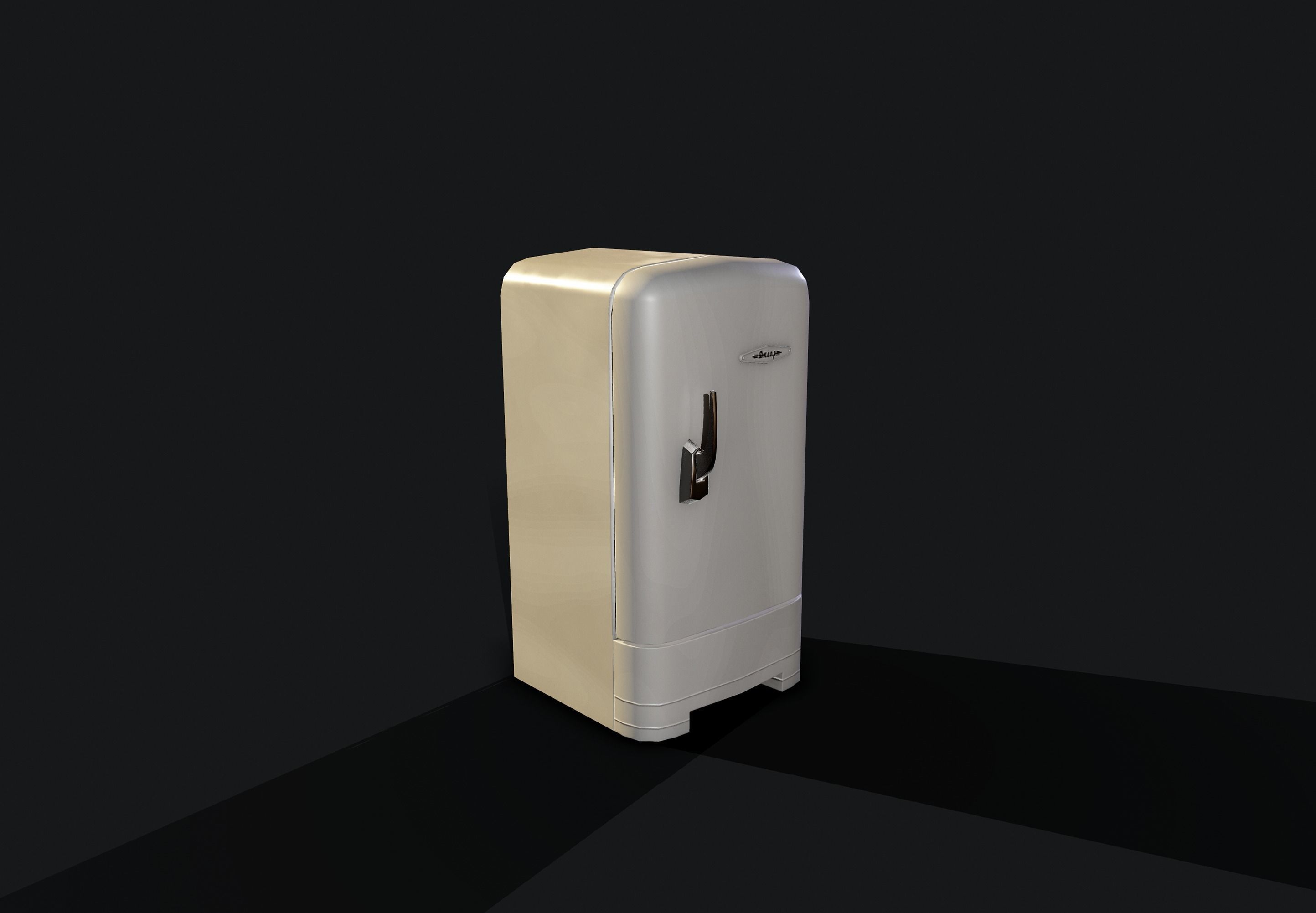 USSR Old refrigerator Low-poly 3D model_8