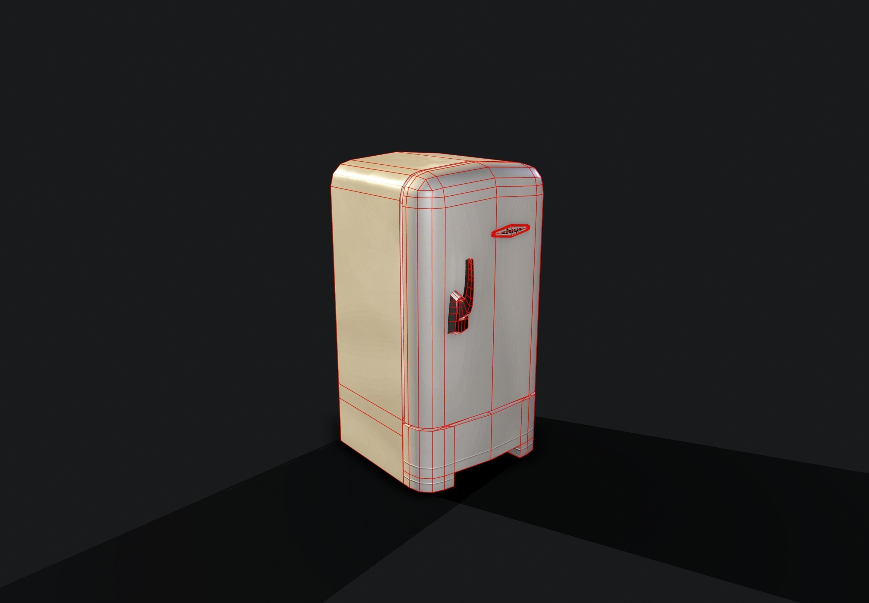 USSR Old refrigerator Low-poly 3D model_10