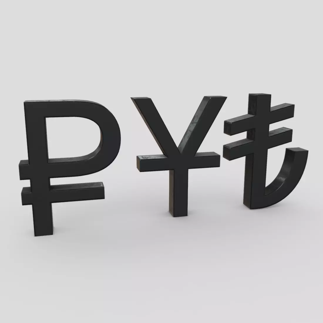 CC0 - Currency Symbols 3 Free low-poly 3D model